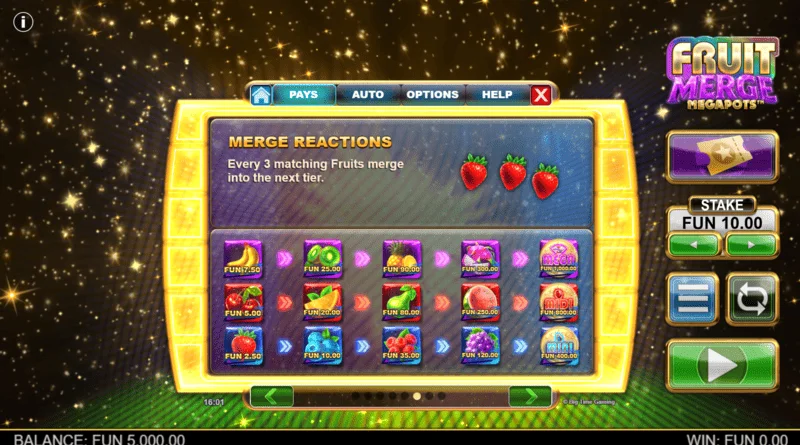 Fruit Merge Megapots - Hold and Spin-এ ফল মার্জ করা